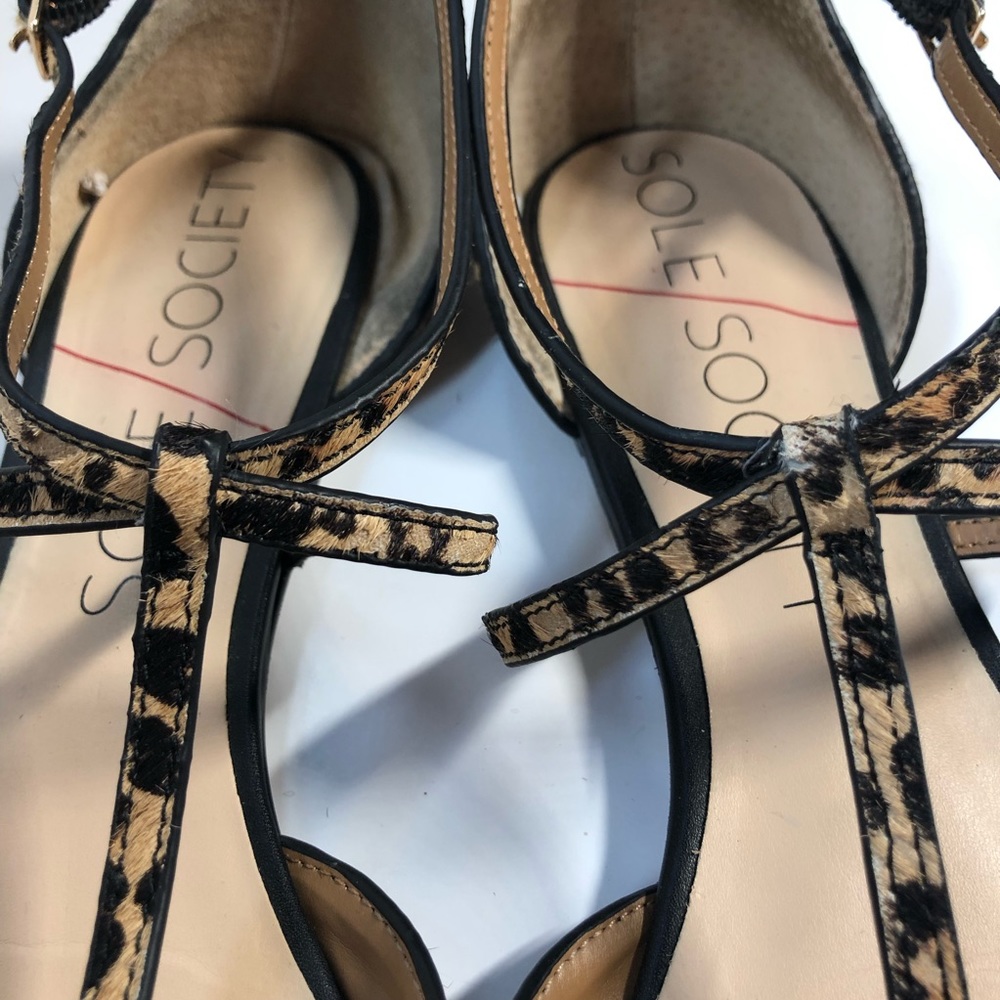 Sole Society Leopard Print Pointed Toe Flats 10 - Picture 4 of 8